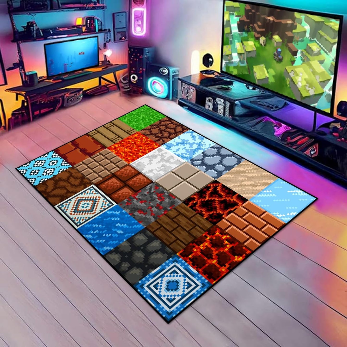 Pixel Game Theme Non-Slip Rug for Teen Boys - Choosmile