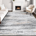 Rugflix 8x10 Large Area Rug - Washable Neutral Beige Grey