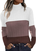 Zeagoo Womens Turtleneck Cable Knit Pullover - Fitted Fall Top