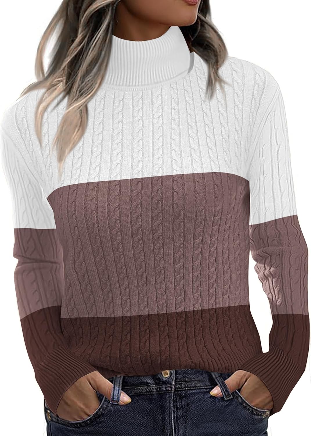 Trendy Turtleneck Cable Knit Sweaters for Women in Fall 2025