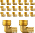 EFIELD Pex 3/4 inch x 1/2 inch Male NPT Elbow Brass Fittings