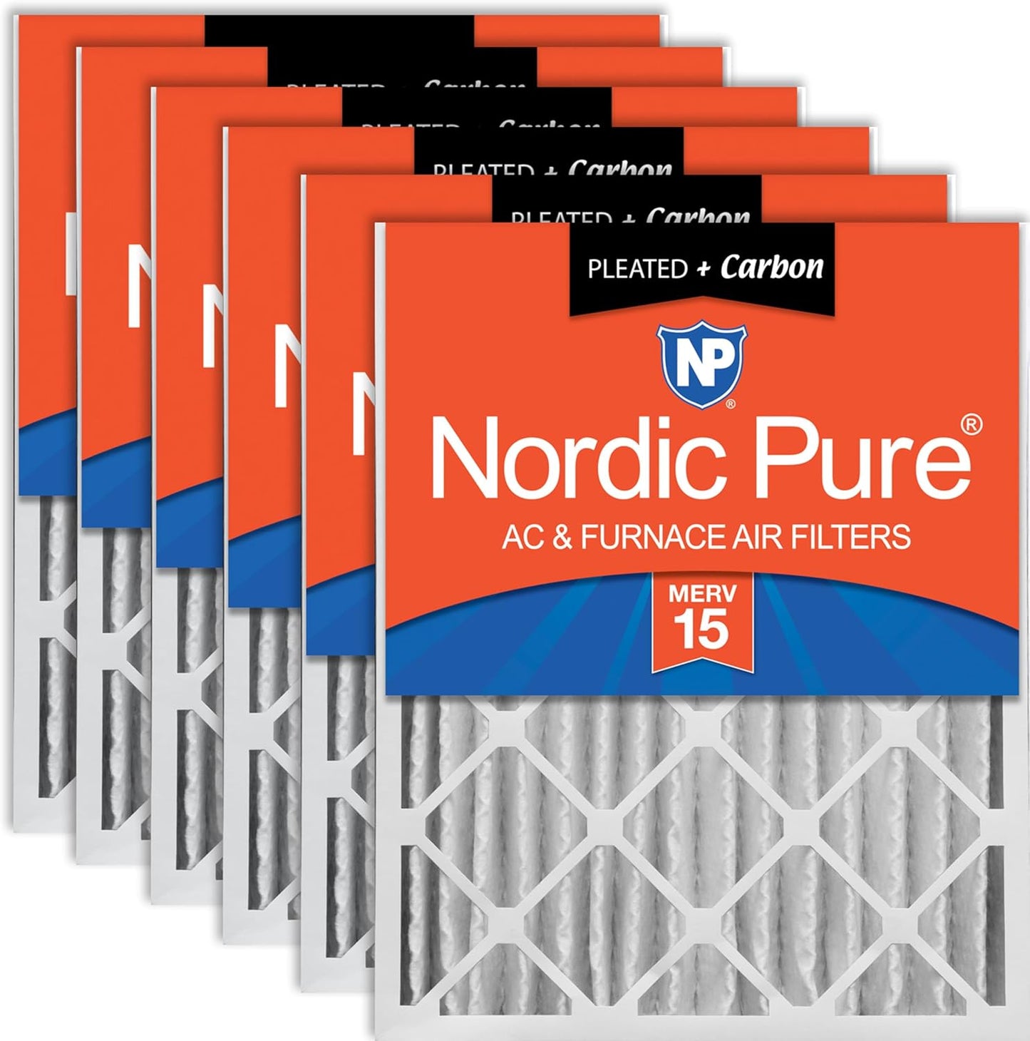 Nordic Pure 20x24x4 Pleated Air Filters MERV 15 Plus Carbon