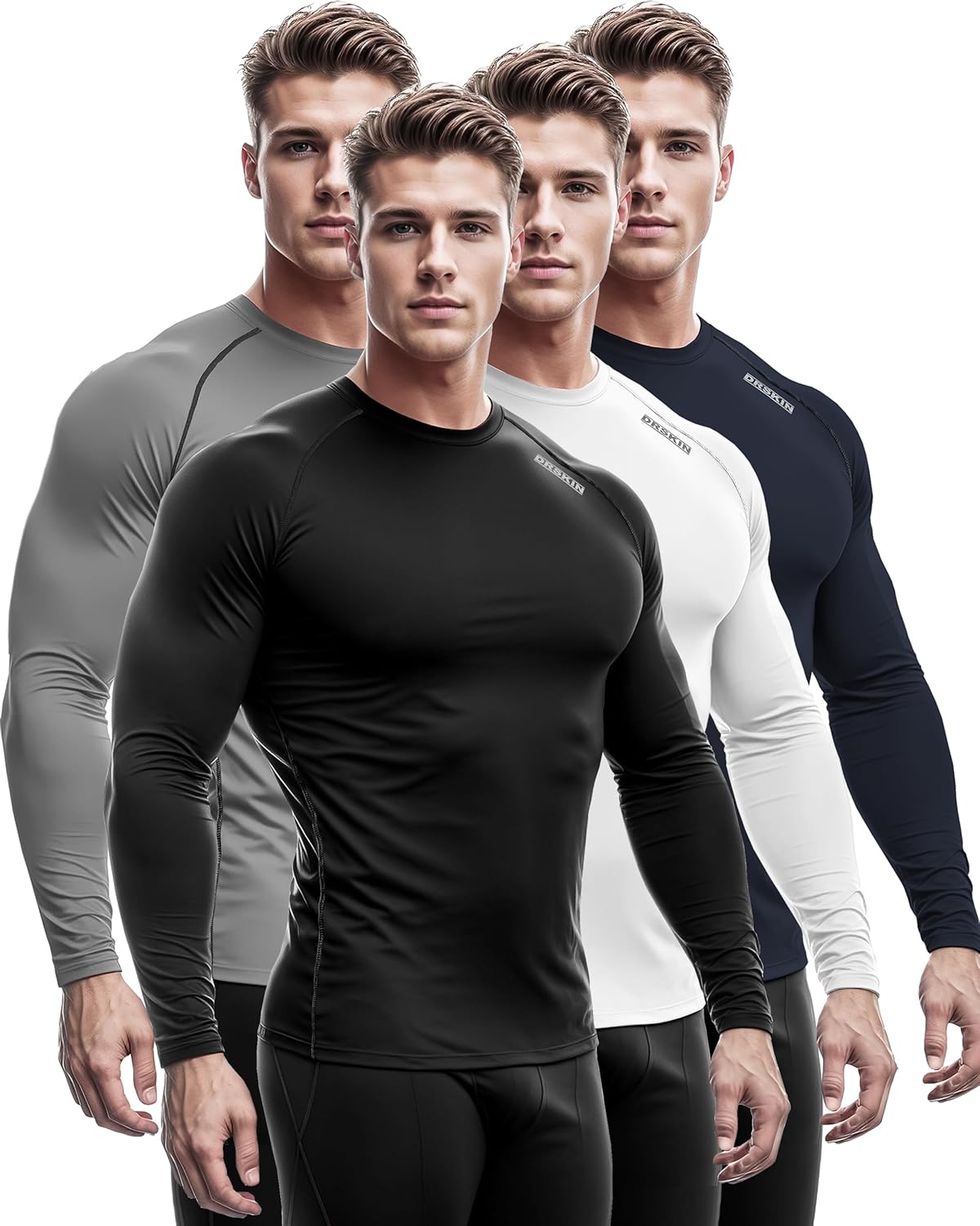 DRSKIN Men's Compression Shirts for All Season Sports Activities