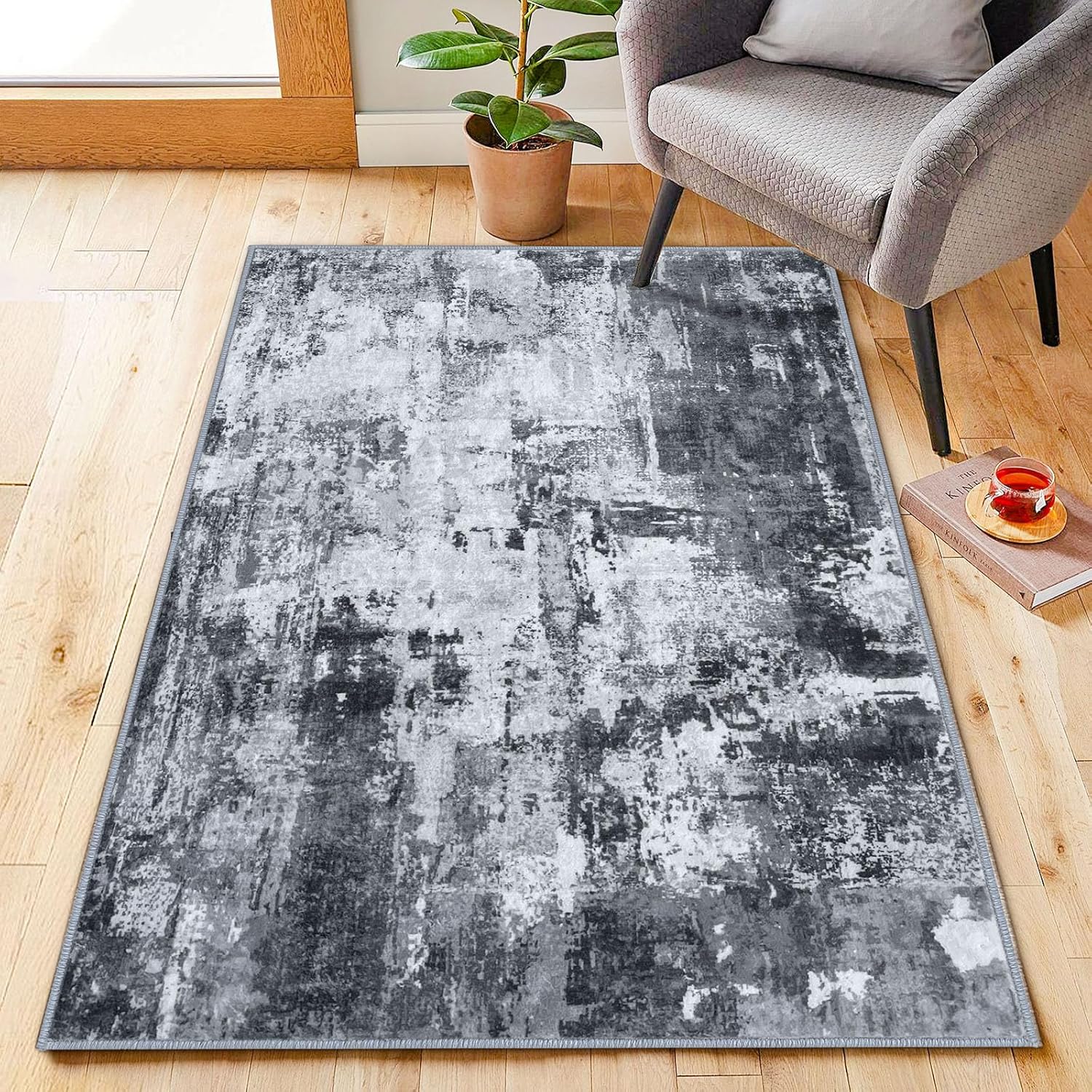 KOZYFLY Modern Abstract 3x5 Rug for Stylish Home Decor