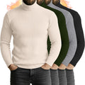 4 Pack Men's Cotton Turtleneck Ribbed Sweaters - Slim Layering Set