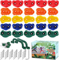 25Pcs Rock Wall Climbing Holds for Kids - With Two Safety Handles