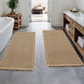 Waffle Bathroom Runner Rugs 2ftx6ft Set of 2 - Super Absorbent, Non