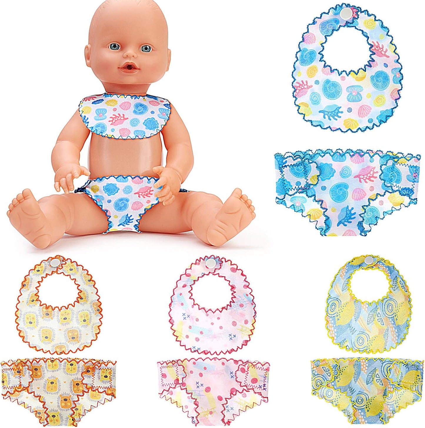 Civaner Washable Doll Diapers Set - Reusable & Colorful 12-14 Doll Accessories