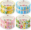 160 Pcs 4 Roll Fabric Strips for Quilting and Crafts - Bulk Cotton Set