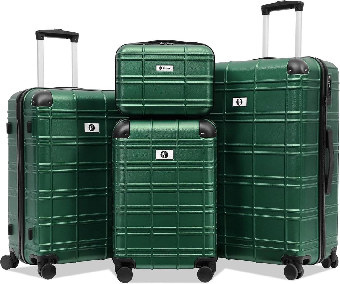 Luggage Sets 4 Piece Lightweight Suitcases with TSA Lock Green