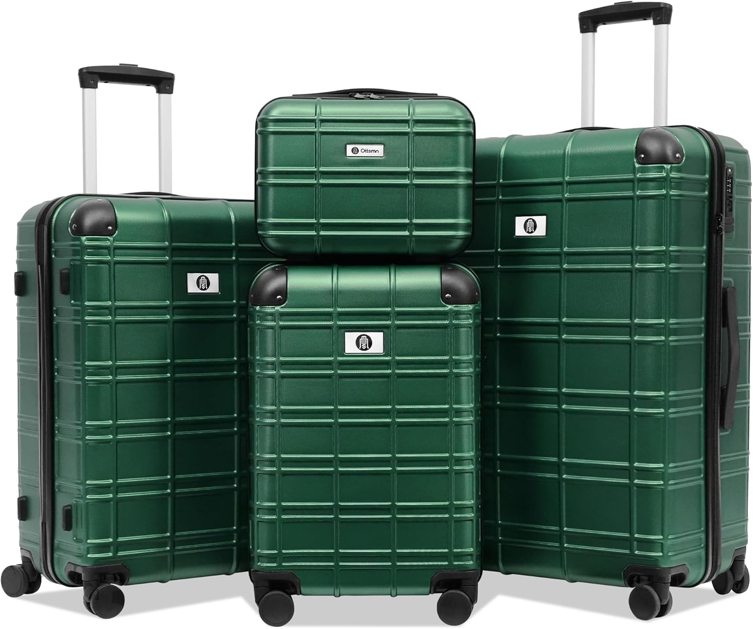 Luggage Sets 4 Piece Lightweight Suitcases with TSA Lock Green