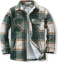 Men's Cotton Sherpa Lined Flannel Shirt Jacket - Warm Layering