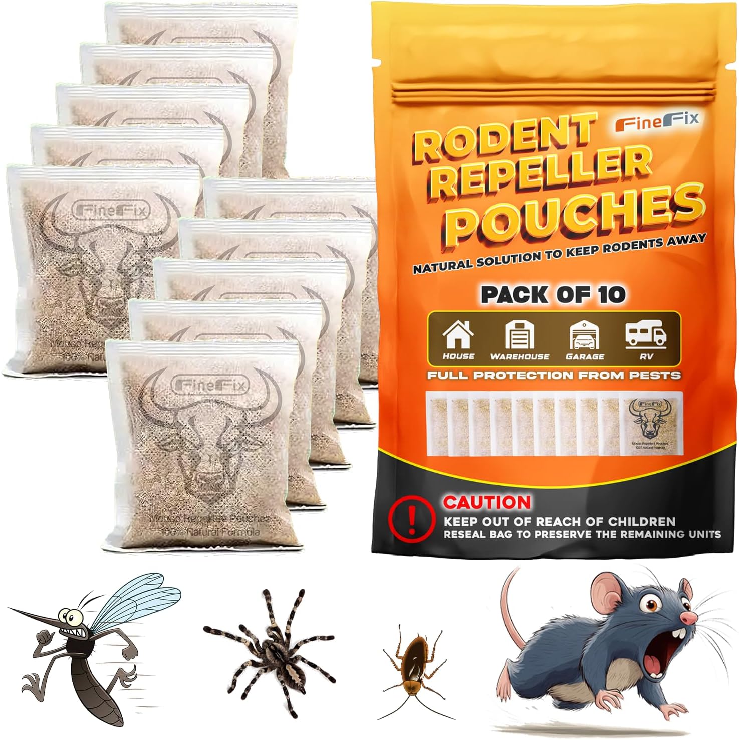 10 Vamoose Mouse Repellent Pouches - Botanical Formula, Pest Control