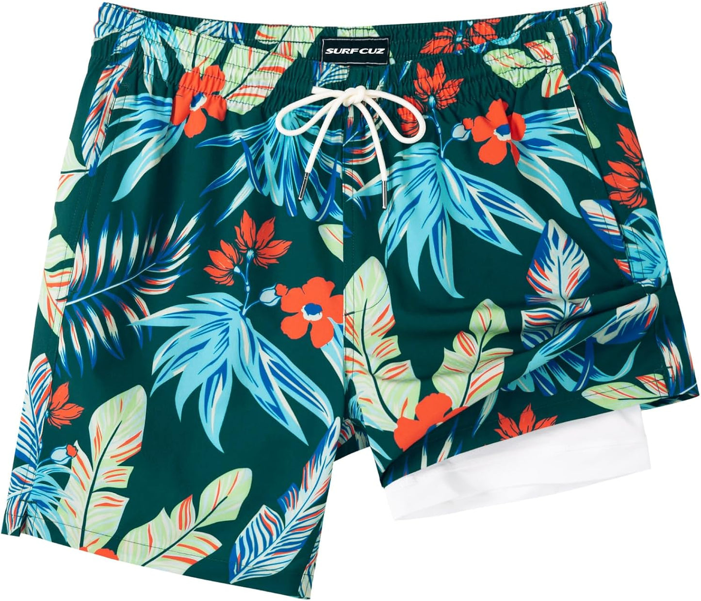 Mens Swim Trunks with Compression Liner for Ultimate Comfort