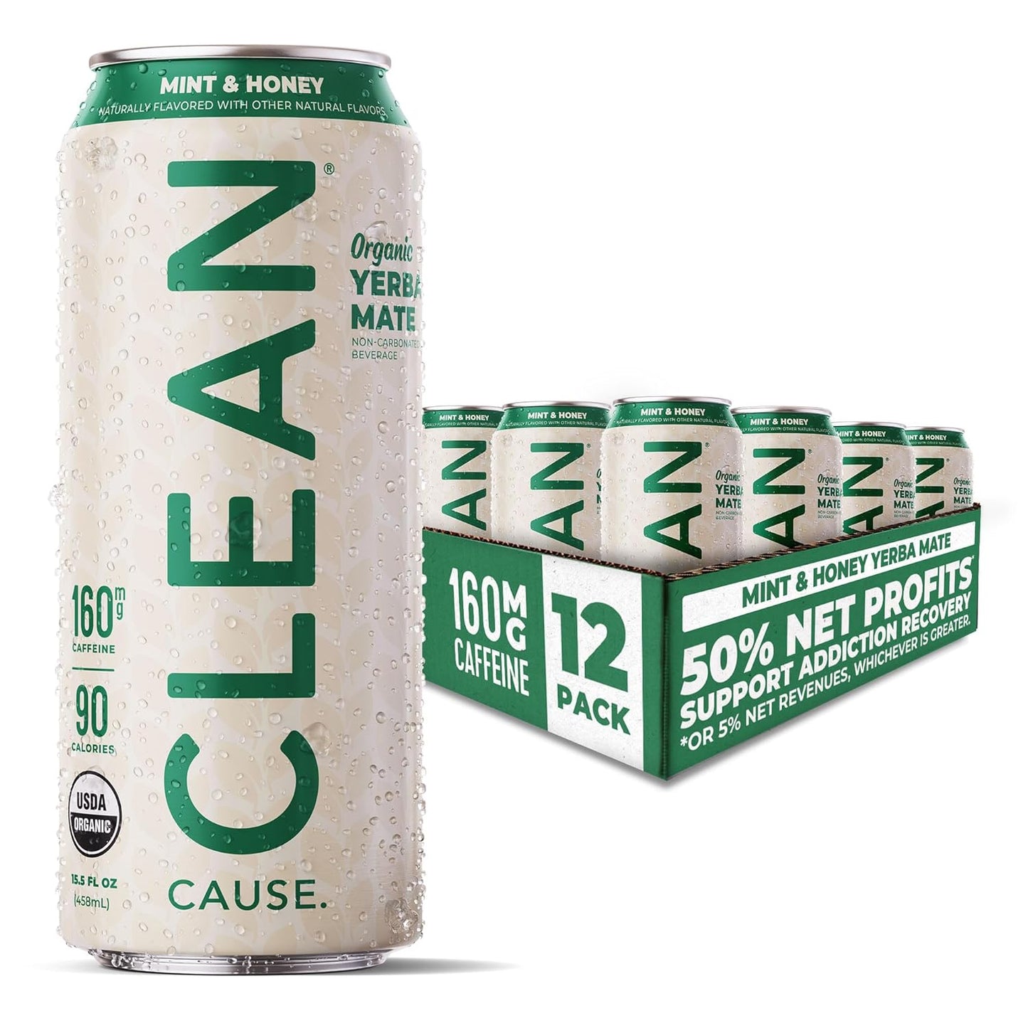 CLEAN Cause Mint and Honey Yerba Mate Tea - Organic Energy Drink
