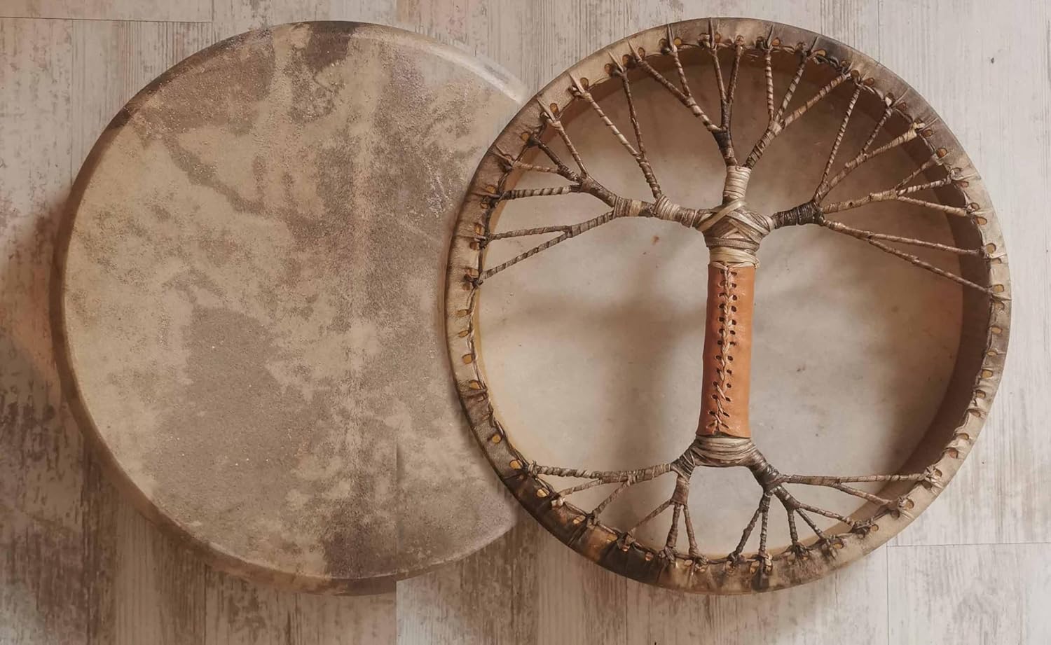Handcrafted Shaman Drum 24 inch Goat Skin Viking Leather Style