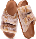 Fluff Slippers with Arch Support Platform Sliders - Comfortable
