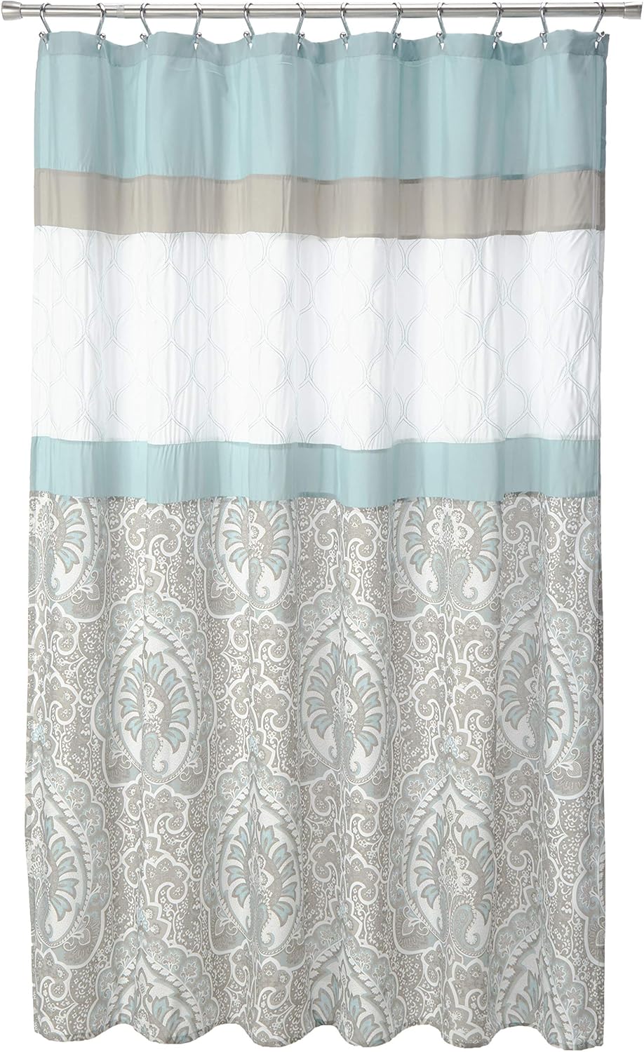 510 DESIGN Geometric Embroidered Shower Curtain