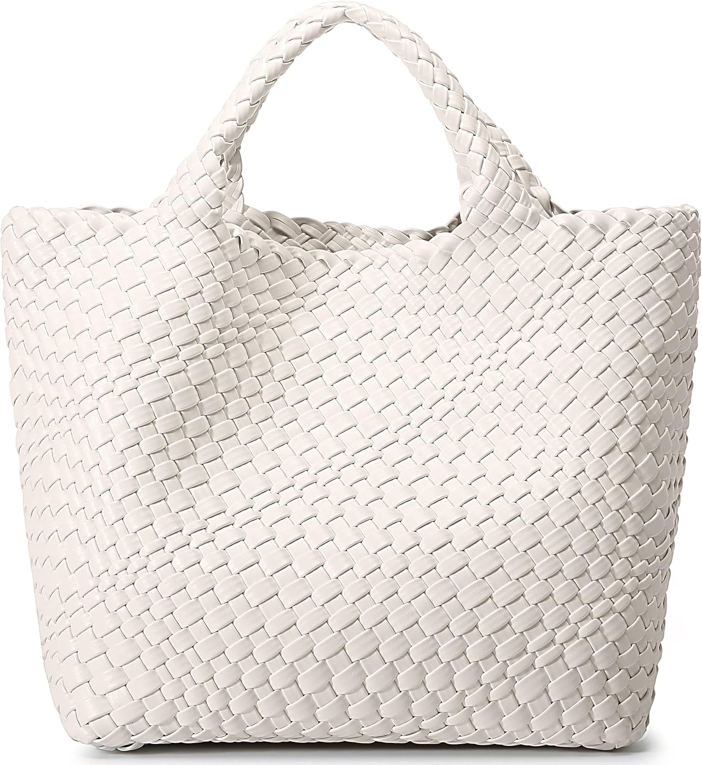 Queenoris Woven Bag for Women - Stylish Vegan Leather Tote