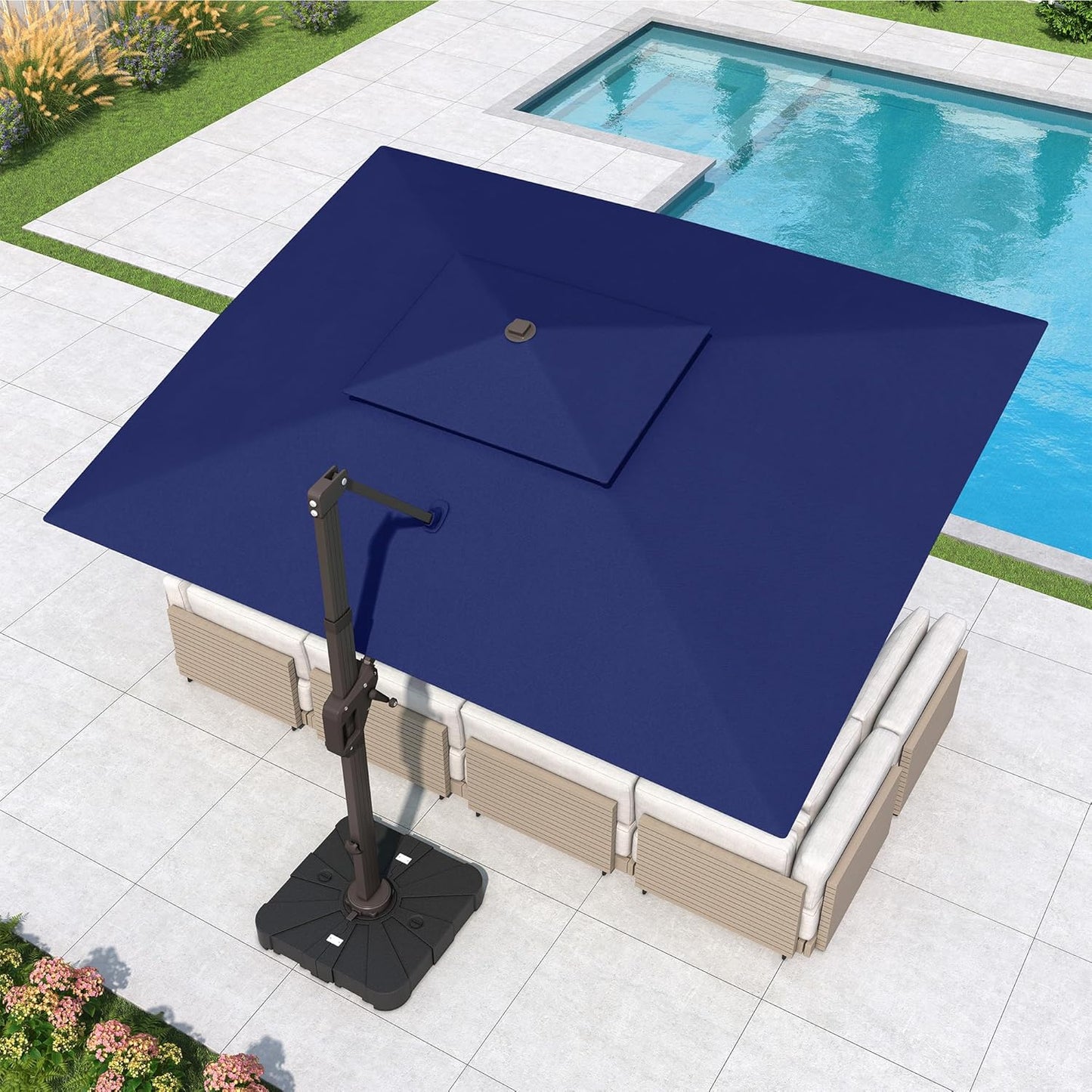 10x13 FT Cantilever Patio Umbrella for Pool Garden Deck