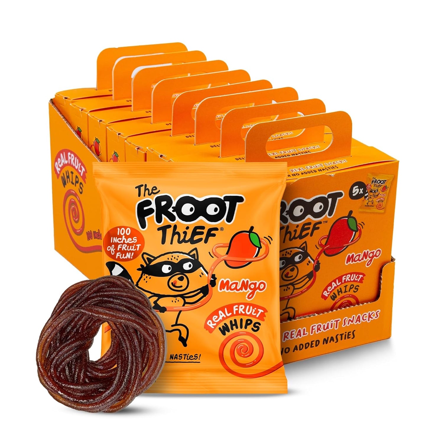 FROOT Thief Real Fruit Snack Whips, Nut Free, 40 Pack for Kids