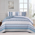 Blue Boho Quilt Twin Size - Lightweight All-Season Quilt Set