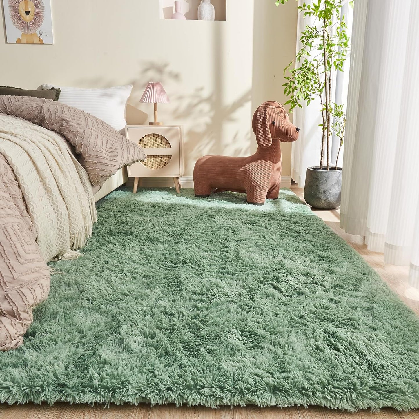 OPPODREAM 4x6 Sage Green Rugs for Bedroom and Living Room