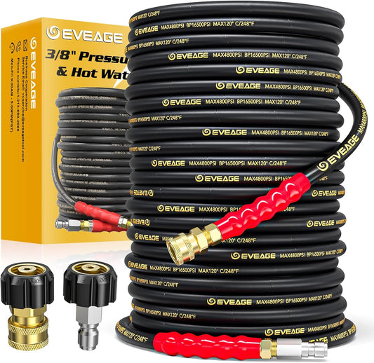 100ft 4800PSI Kink Resistant Pressure Washer Hose Set