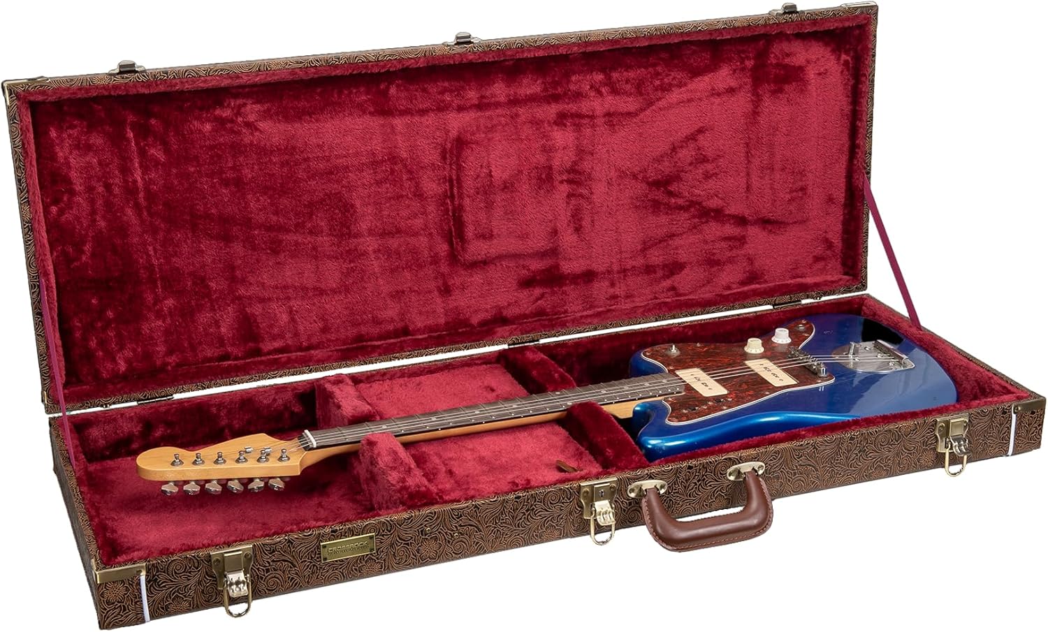 Crossrock Jazzmaster & Jaguar Guitar Case | Velvet Interior, Lock | Designer Series