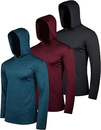 Real Essentials Men's Dry Fit Long Sleeve Hoodie for Active Wear