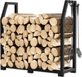 Firewood Rack for Outdoor with 3 Hooks - Heavy Duty Wood Holder