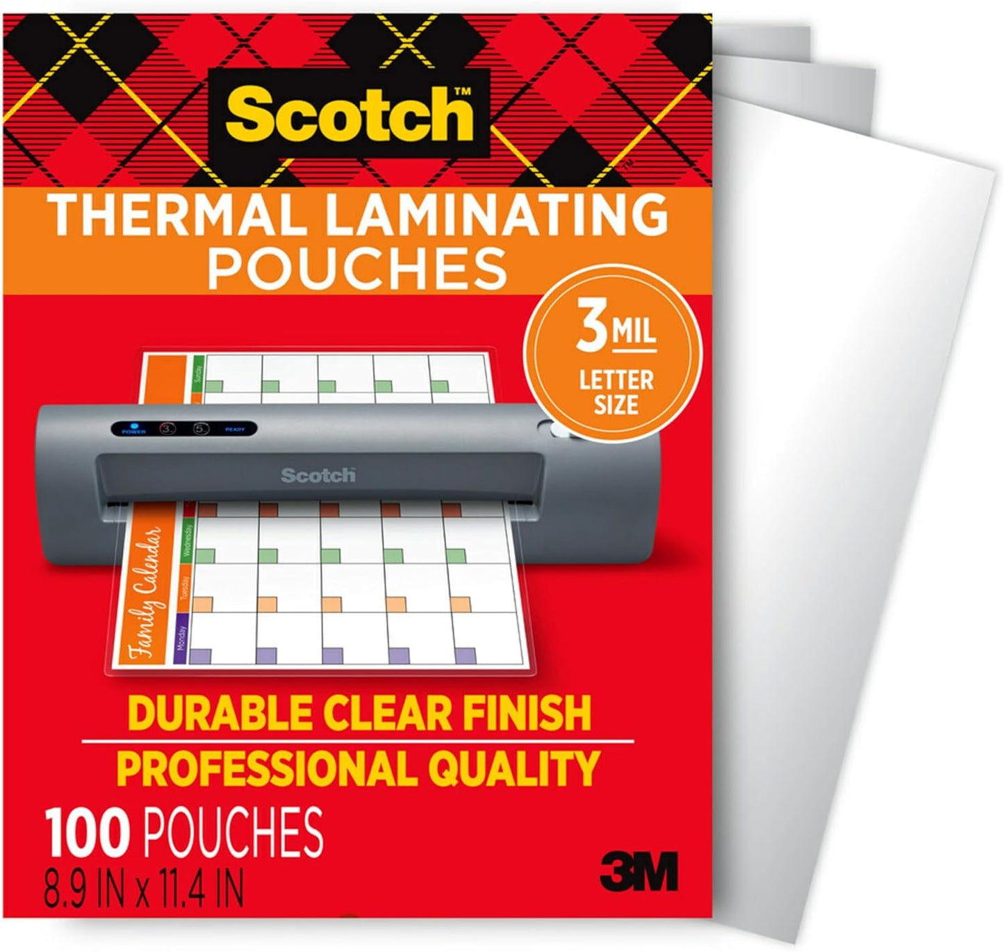 Scotch 100ct Letter Size Laminating Pouches