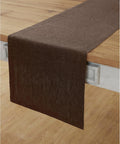 Solino Home Linen Table Runner 72 in - Chambray Brown for Fall tables