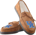FOCO NCAA College Team Logo Moccasin Slippers - Warm, Embroidered Look