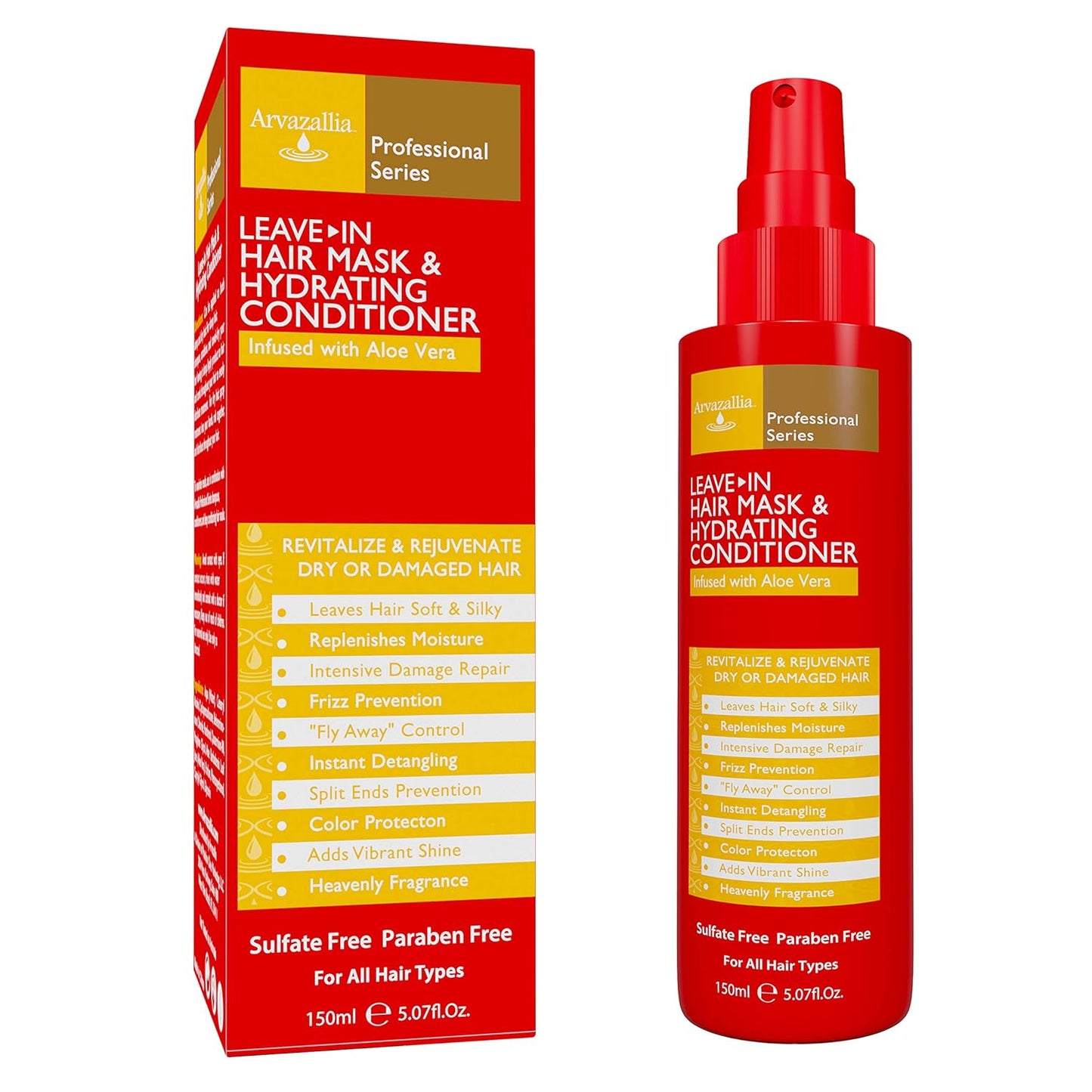 Arvazallia Hydrating Leave-in Hair Mask - Professional Grade Moisturizer
