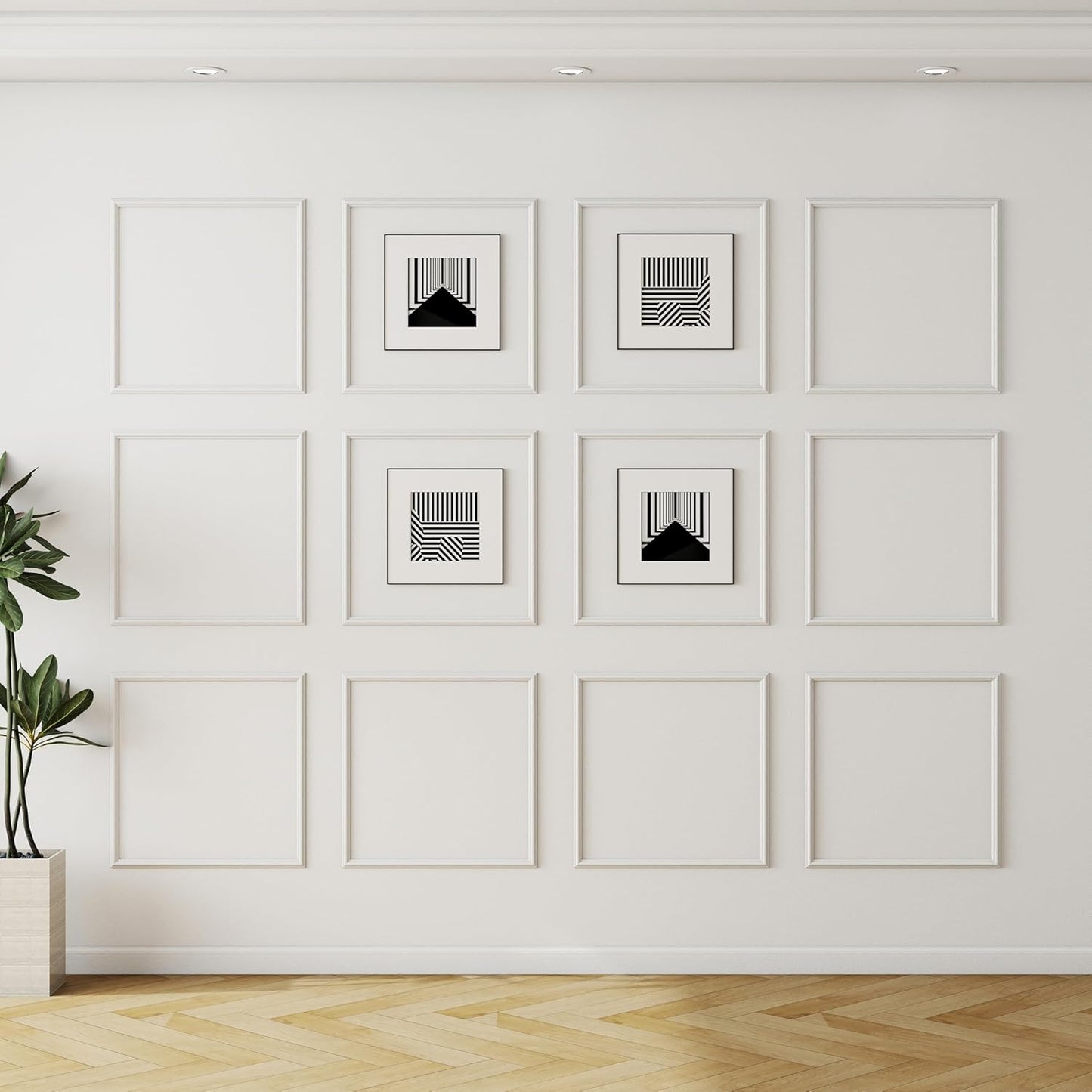 12 Set Accent Wall Molding Kit for Stylish Home Decoration