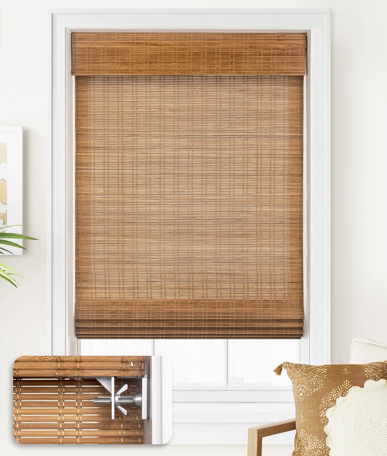Cordless Bamboo Roman Shades for Easy Window Treatment