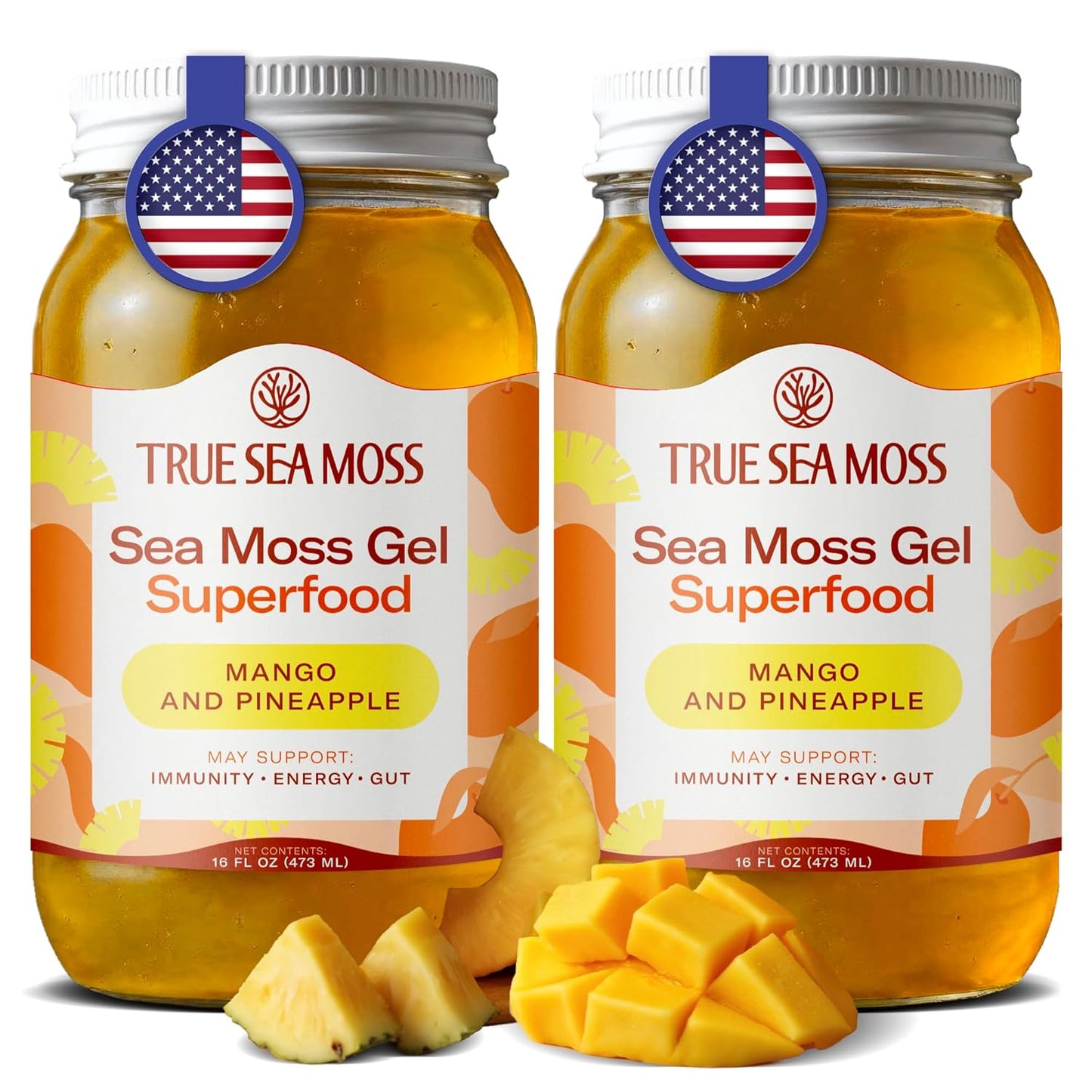 TrueSeaMoss Sea Moss Gel with Mango and Pineapple Flavor
