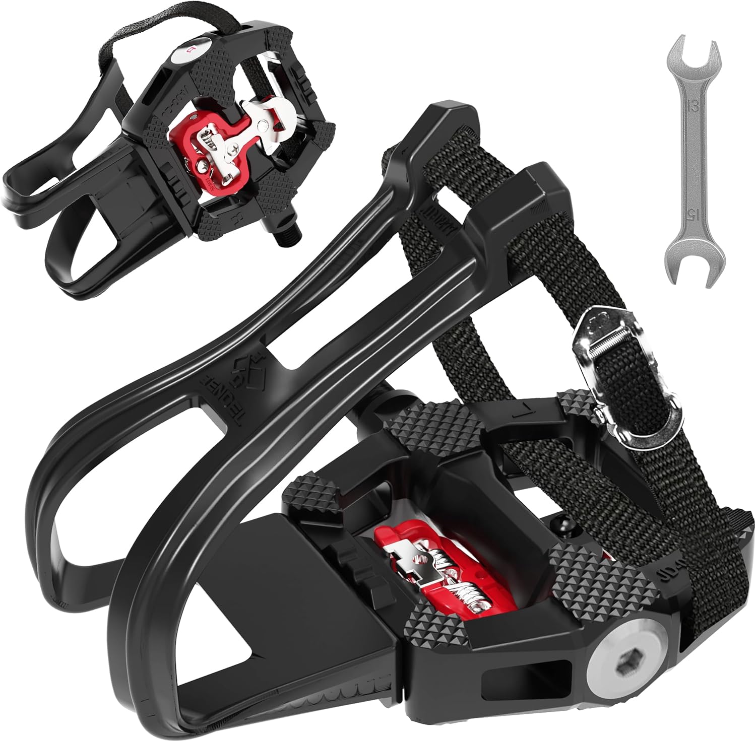 SPD Bike Pedals with Toe Cages for Indoor and Outdoor Cycling
