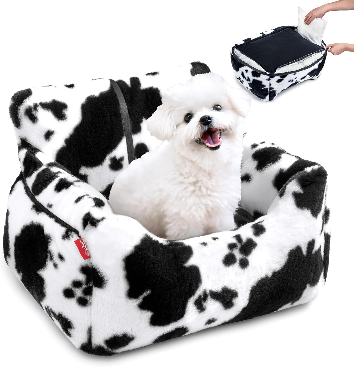 BurgeonNest Dog Car Seat for Small Dogs - Portable Travel Carrier