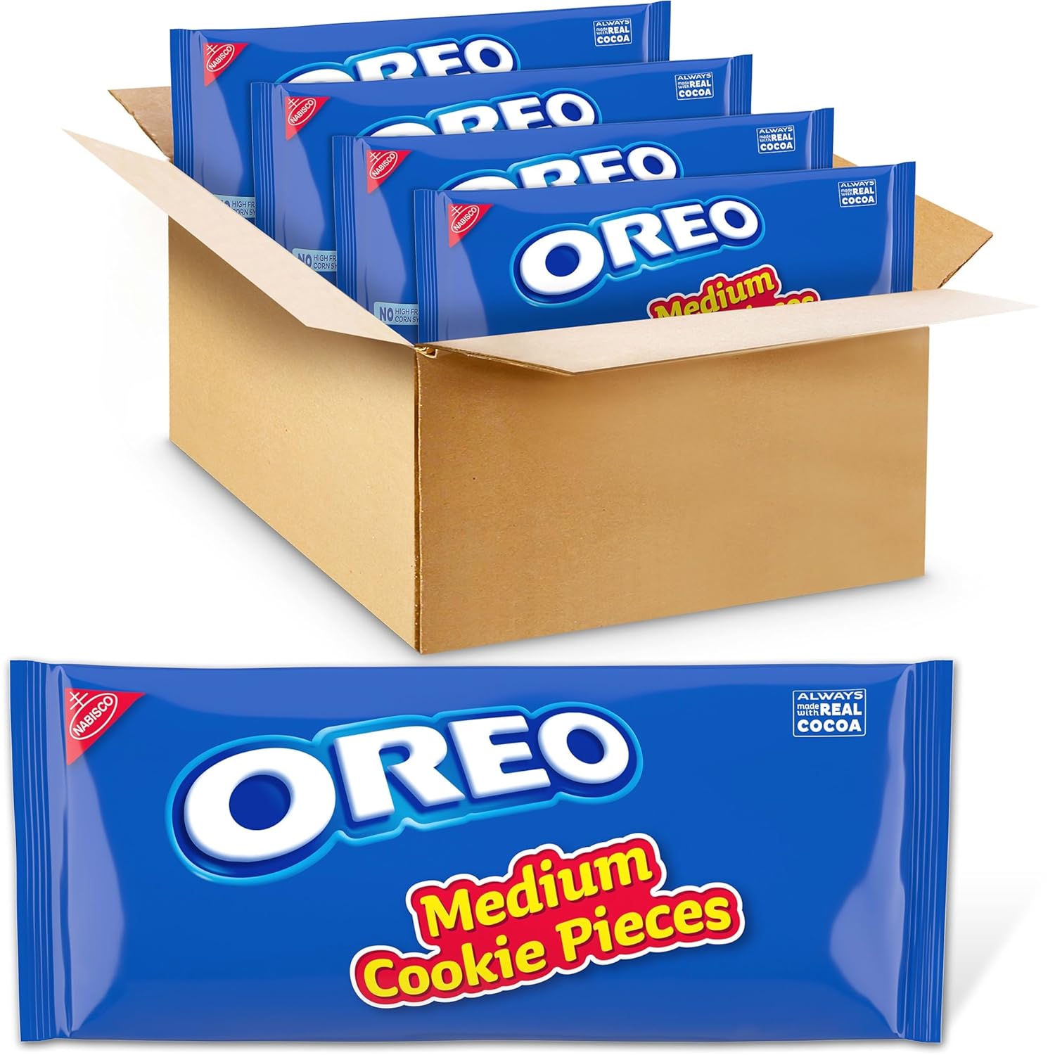 OREO Chocolate Sandwich Cookies Medium Cookie Pieces for Baking