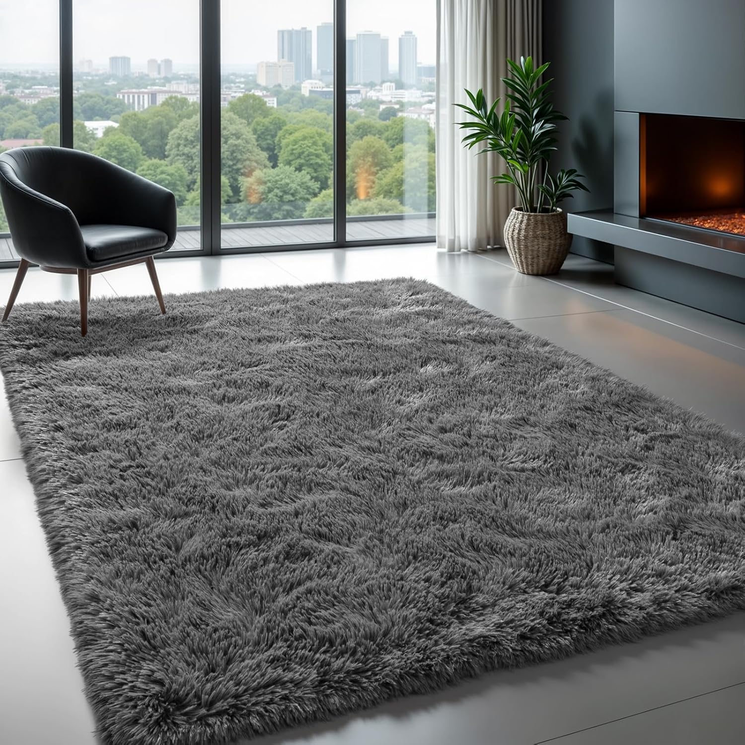 Zentavio Area Rugs for Living Room - Soft Shag 5x8 Carpet