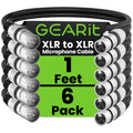 GEARit XLR Male to Female Microphone Cable 1 ft 6 Pack - Balanced