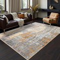 Toneed Abstract Area Rug Modern Washable Low Pile 4x6 ft - Soft Non