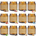 Aromatherapy Jar Candle Set 12 Pack - Mixed Scents for Home