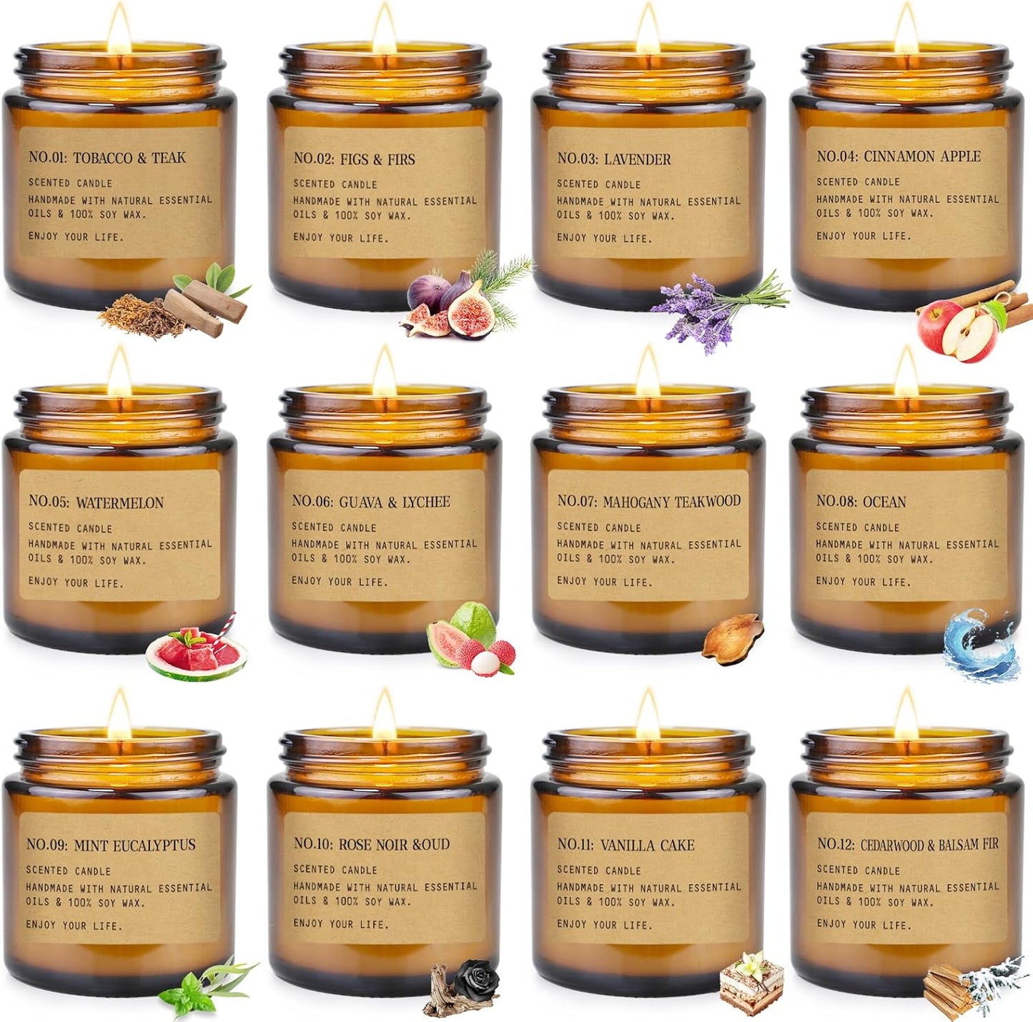 12 Pack Aromatherapy Candles for Home Relaxation and Gifts