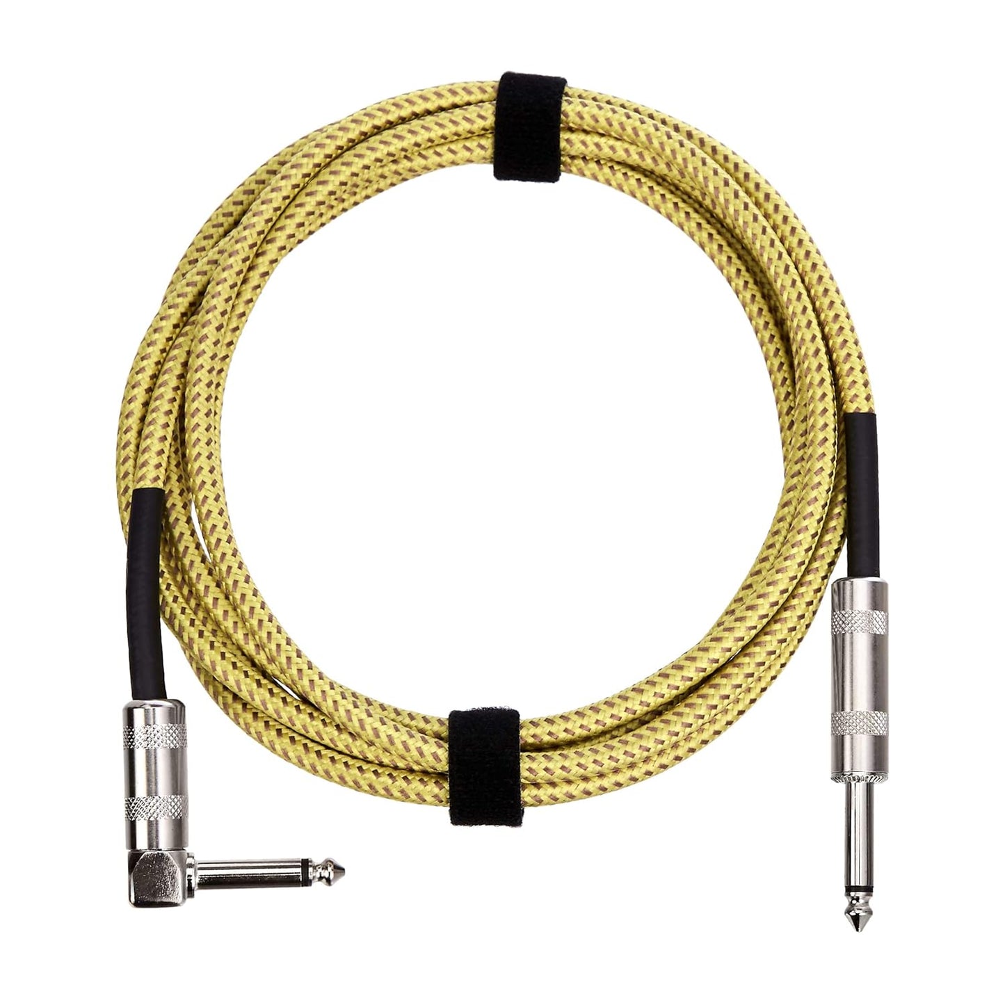 10ft Electric Guitar Cable, Right-Angle Plug, Tweed Jacket