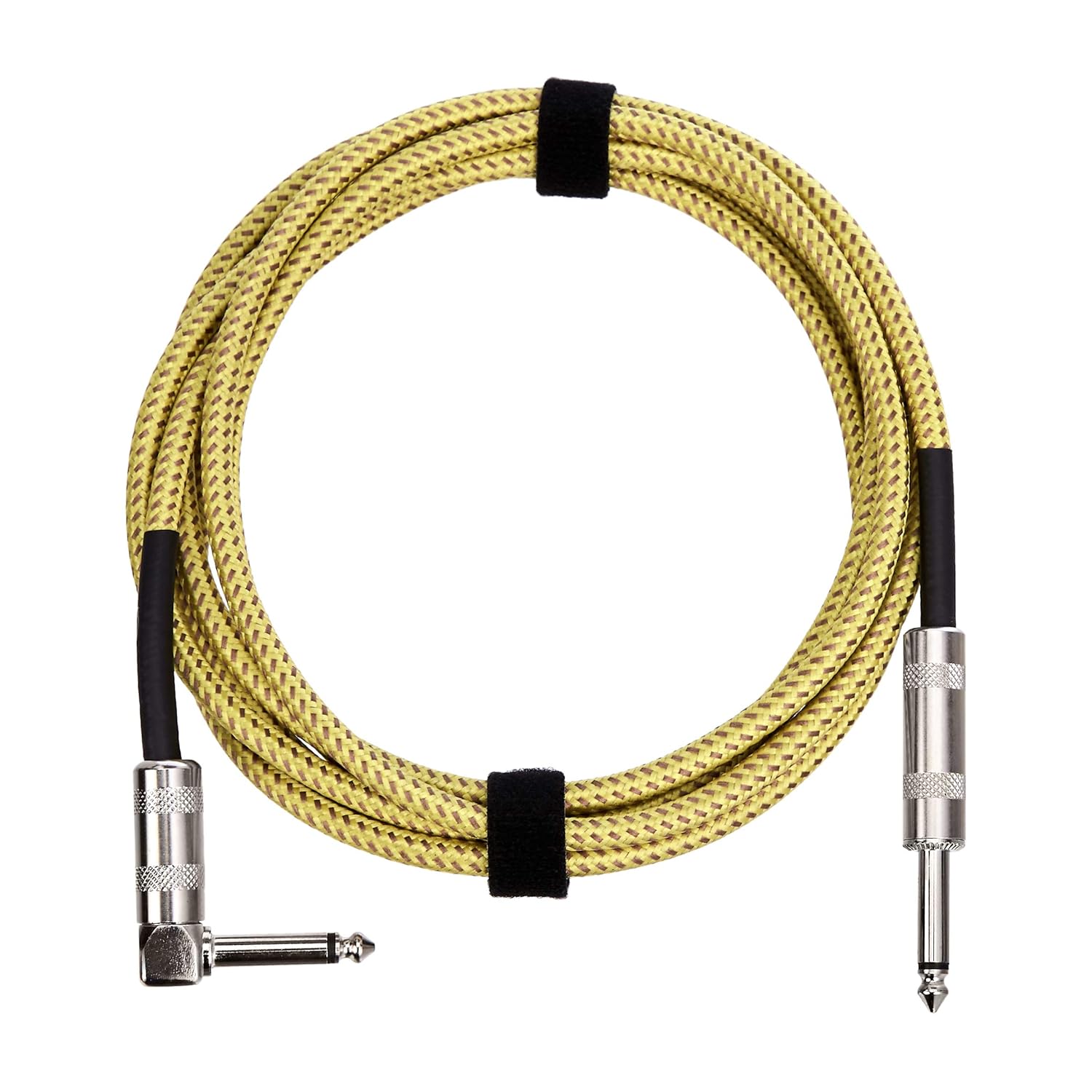10ft Electric Guitar Cable, Right-Angle Plug, Tweed Jacket