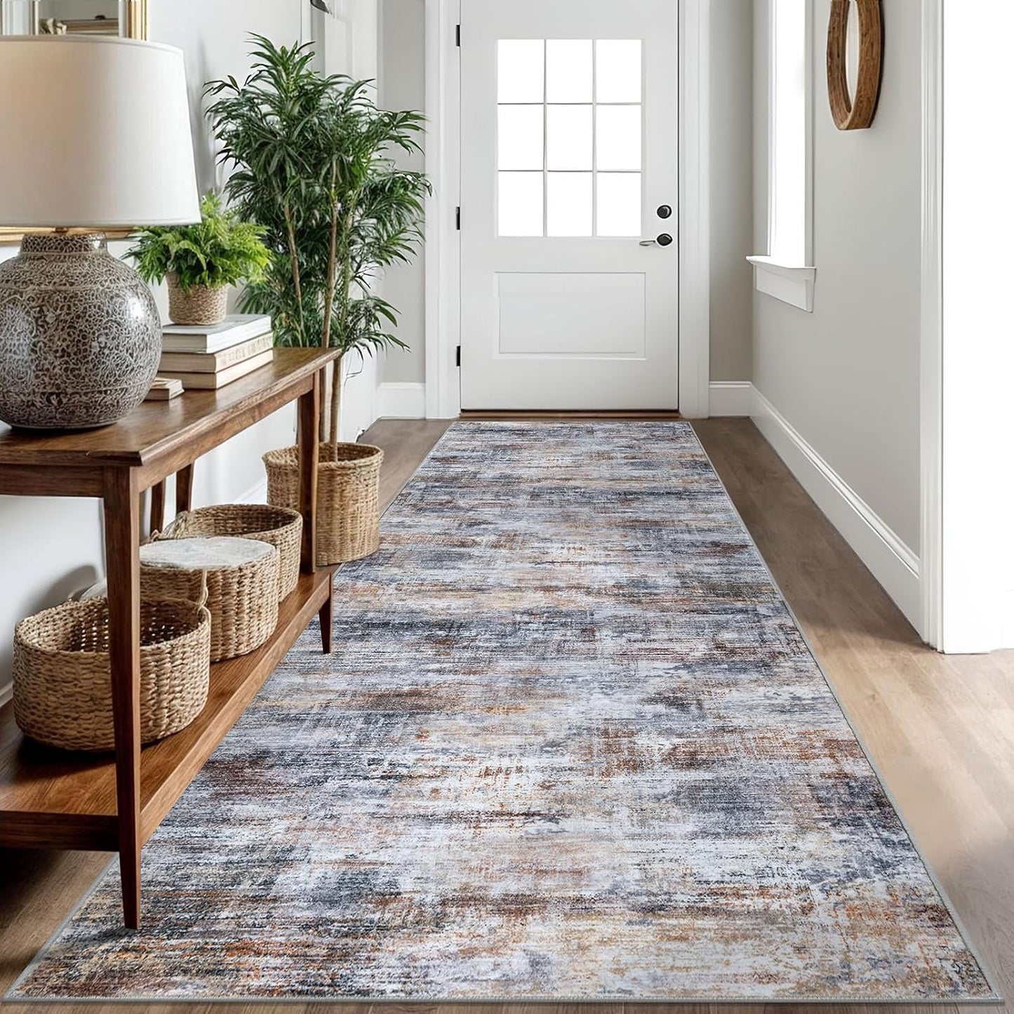 IOHOUZE Abstract Runner Rug 3x10 Ft for Hallways and Kitchens