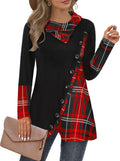 Womens Cowl Neck Asymmetrical Hem Tunic Top - Flowy Fit